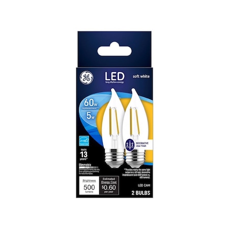 Current GE CA11 E26 (Medium) LED Bulb Soft White 60 Watt Equivalence 2 pk 93129343